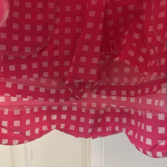 Golftini Shirley Temple Skort Pink White Plaid Rope Trim Scallop Hem Size 8L - Picture 4 of 9